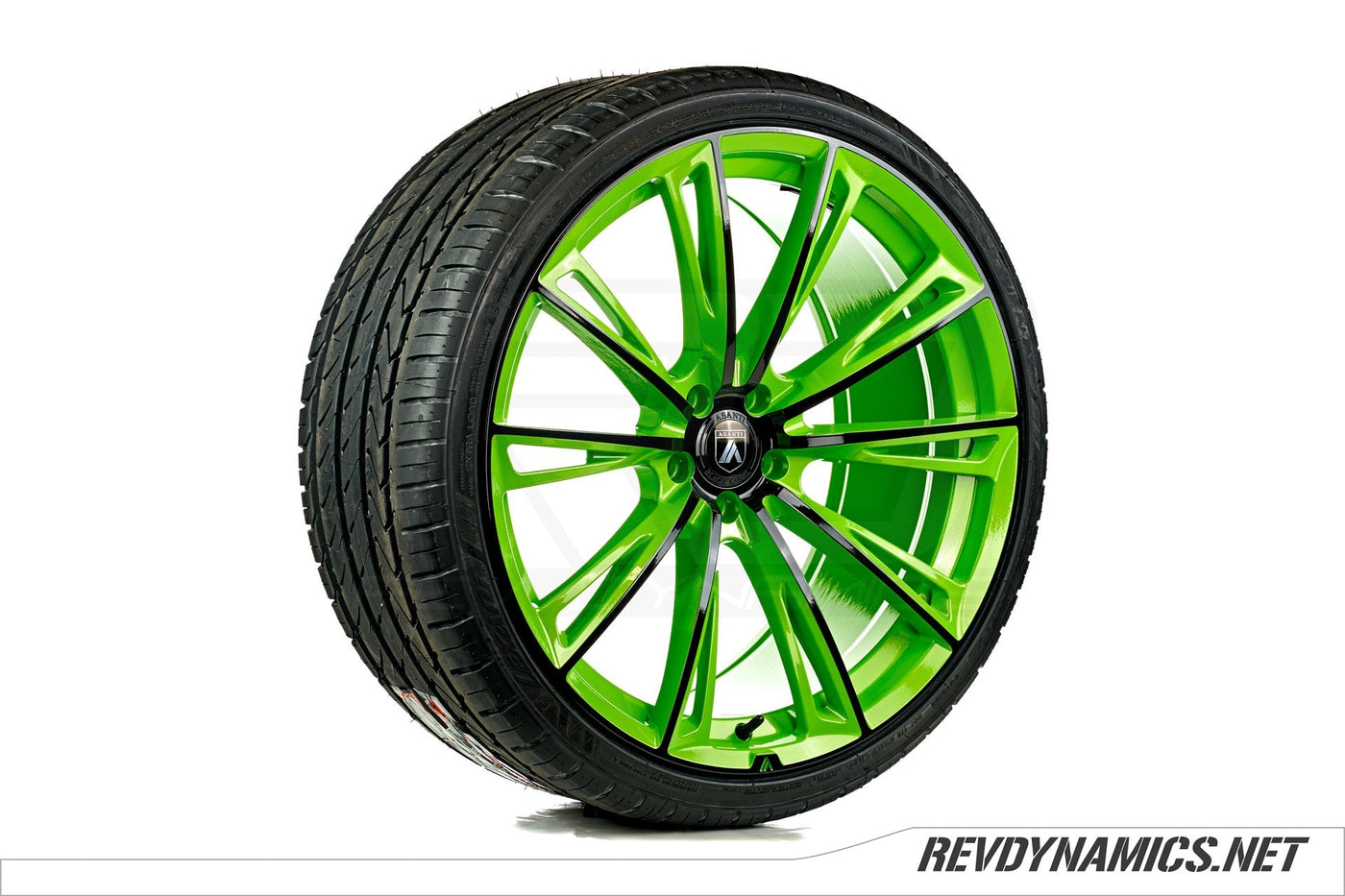 Asanti ABL-30 22" Rim Powdercoated Liquid Lime and Black Polaris Slingshot colors 