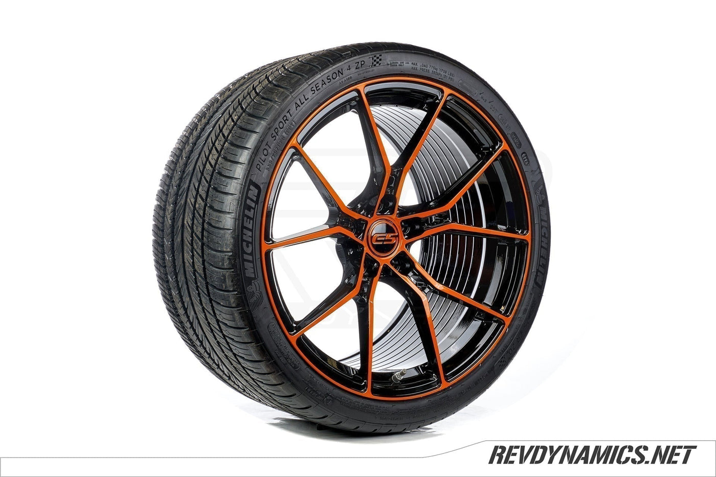 E5 Daytona rotary forged wheel in Sebring Orange center with Gloss Black lip for Corvette C7 Z06 – Rev Dynamics