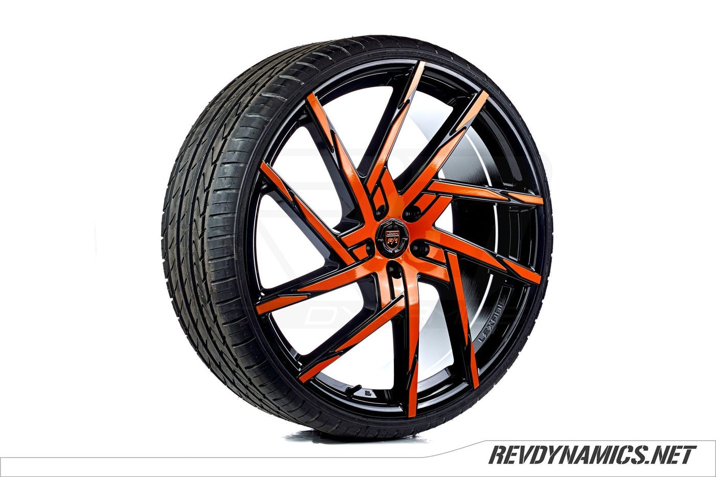 Lexani Senna 24" Rim Powdercoated Orange Madness and Black Polaris Slingshot colors 