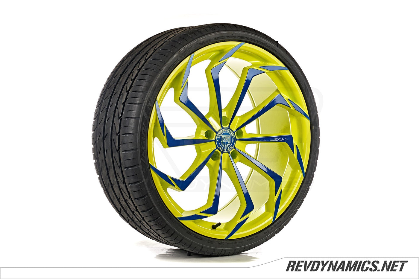 Lexani Static Custom Finished | Lime Squeeze and Navy Blue