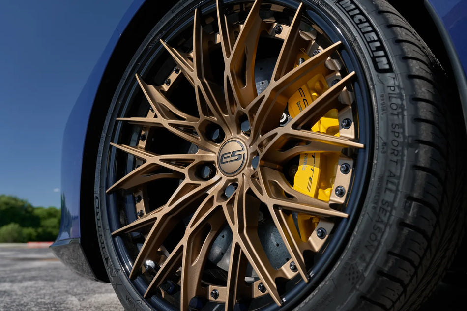 E5 Sebring 2p C8 Corvette 19" Front 20" Rear Wheel and Tire Package - Bronze w/ Black Lip
