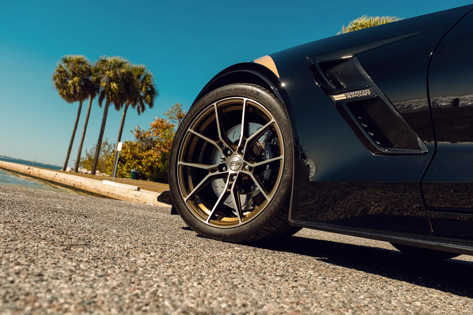 E5 Daytona C7 Stingray Corvette 19" Front 20" Rear Wheel and Tire Package - Bronze Brushed Tint