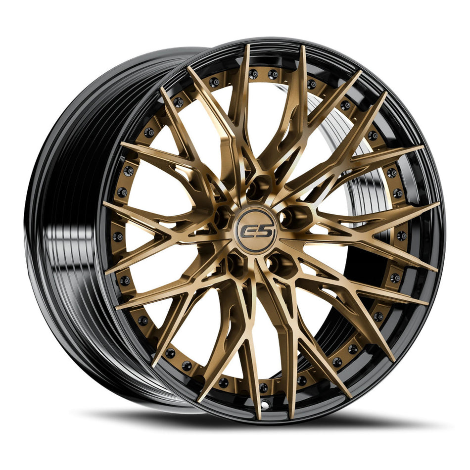 E5 Sebring 2P C8 Corvette Z06 20x10" Front 21x13" Rear Wheel and Tire Package - Bronze w/Gloss Black Lip