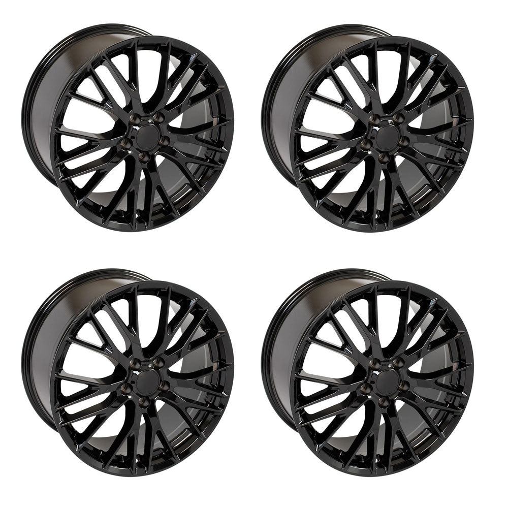 Chevy Corvette C7 Stingray OE Wheels CV22 Gloss Black 19in wheel package
