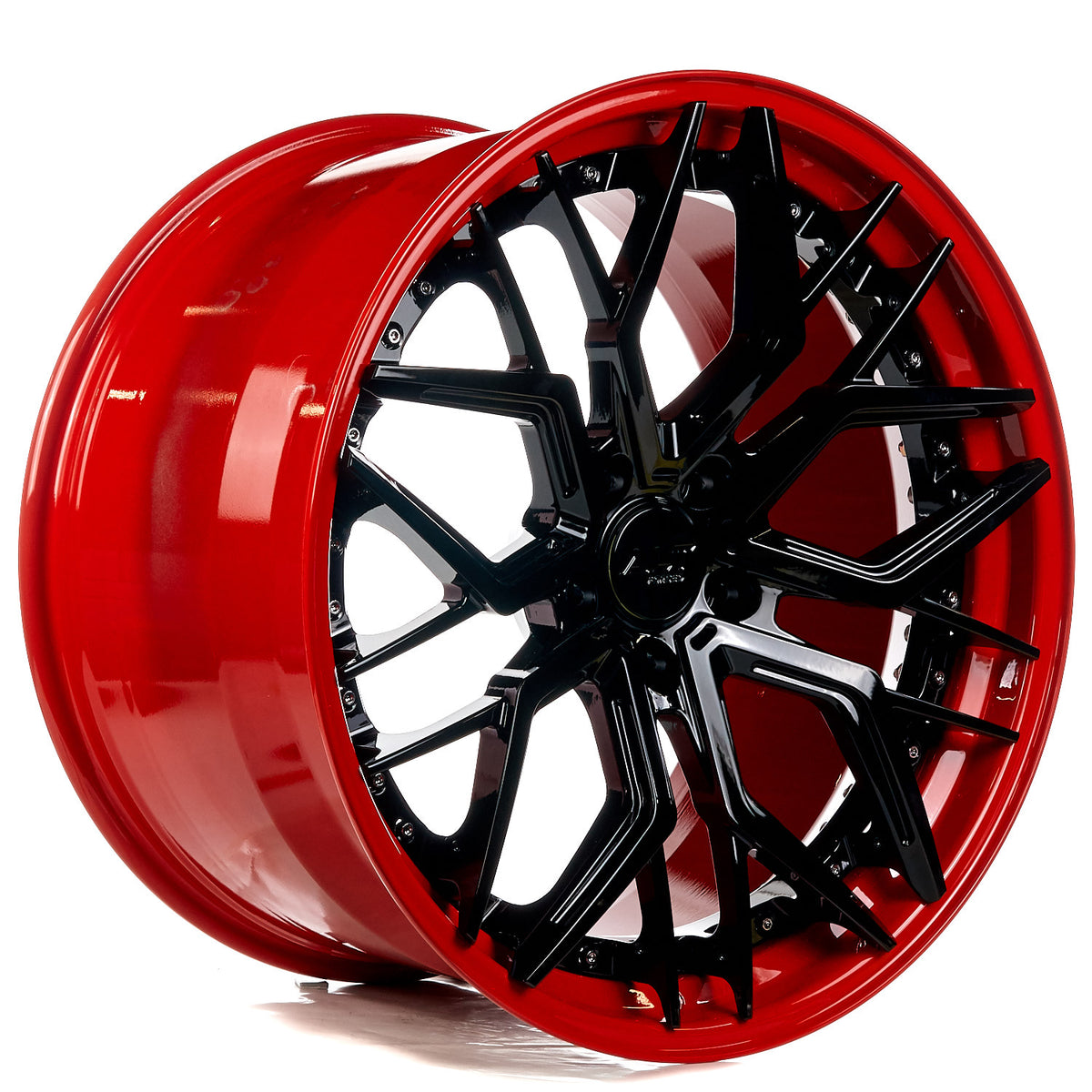 Corvette C8 Stingray ALT Forged DL20 2pc Wheel in Torch Red lip and Black powder coat