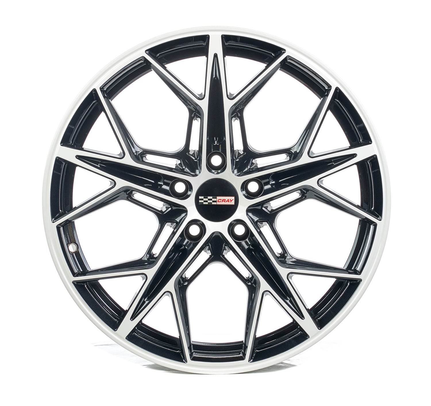 Corvette C8 Carbon Flash and White Rims two tone Wheel and Tire package by rev dynamics