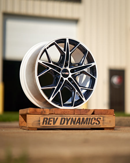 Corvette C8 Carbon Flash and White Rims two tone Wheel and Tire package