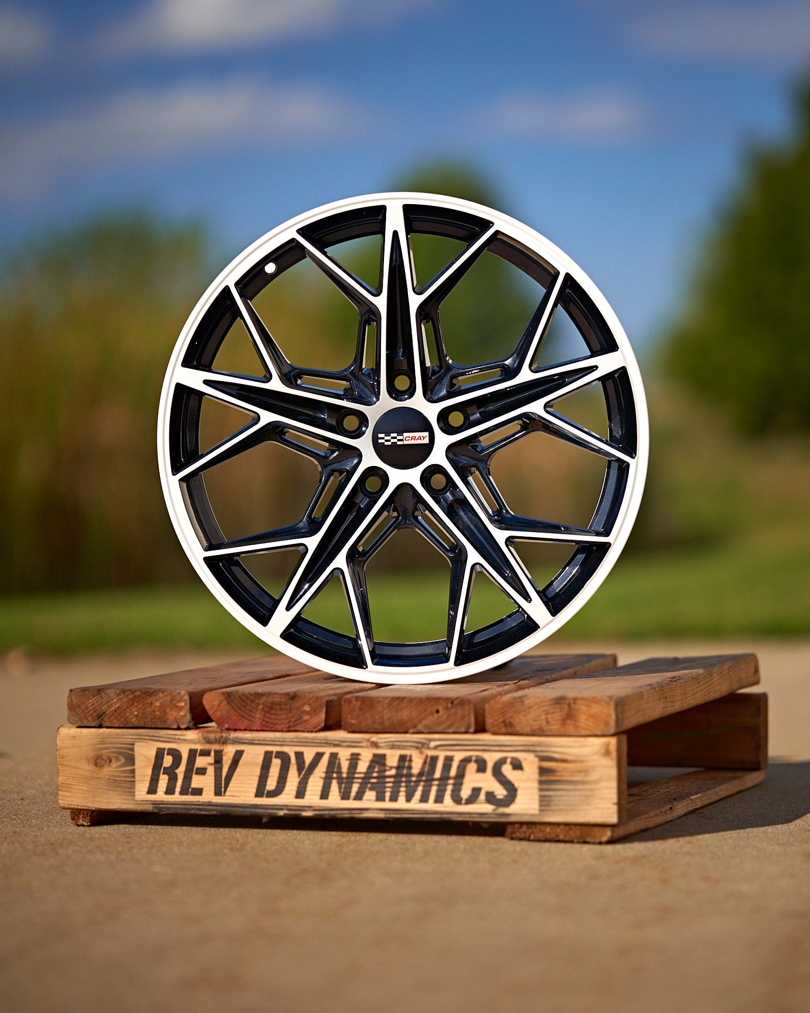 Corvette C8 Carbon Flash and White Rims two tone Wheel and Tire package