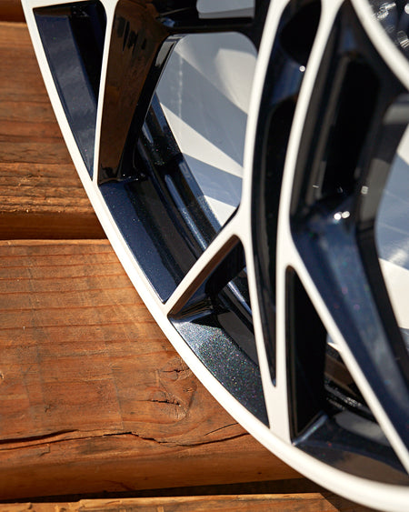 Corvette C8 Carbon Flash and White Rims two tone Wheel and Tire package