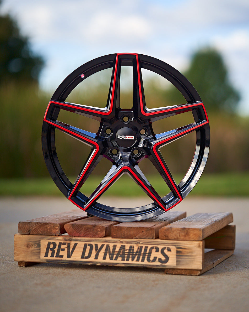 Corvette C8 Stingray Z51 Cray-Panthera-Torch-Red-and-Black-19in Wheel