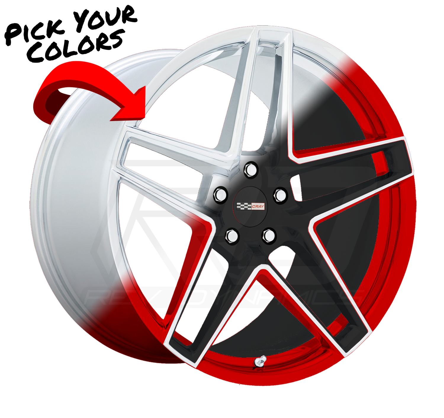 Cray Panthera C8 Corvette 19x9" Front 20x11.5" Rear Wheel and Tire Package - Rev Dynamics