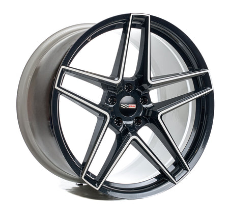 Corvette C8 Cray Panthera Wheel in Carbon Flash Black and White Two tone Rims and Tires