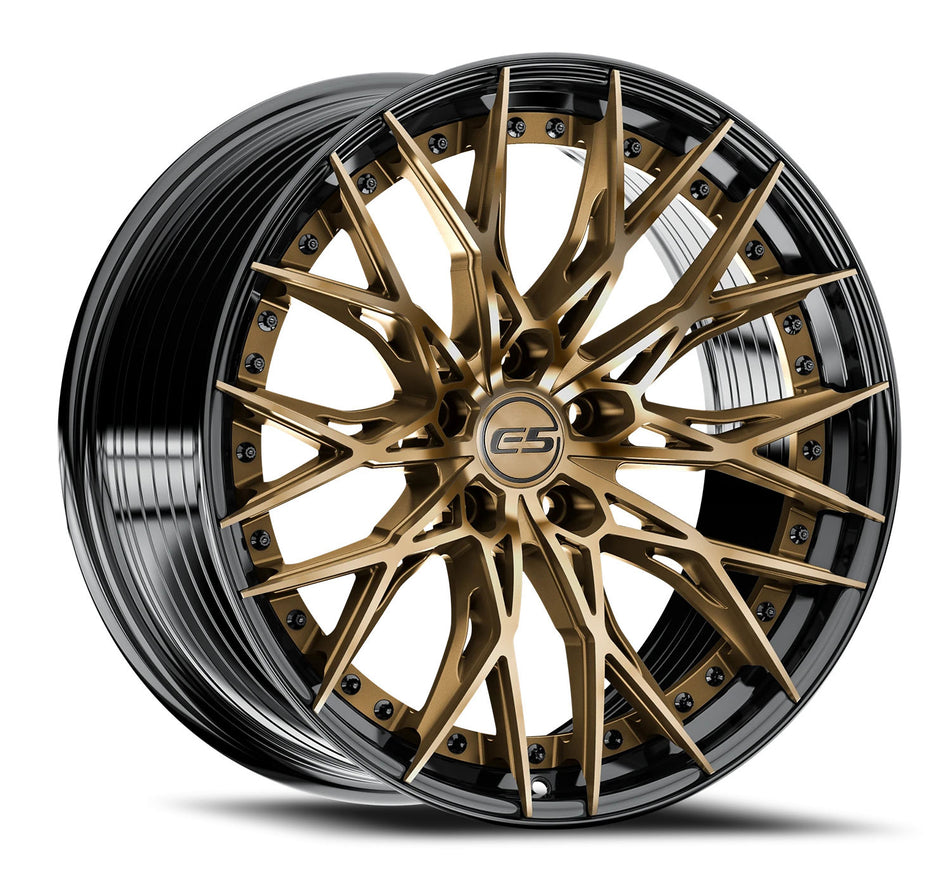 E5 Sebring 2p C8 Corvette 19" Front 20" Rear Wheel and Tire Package - Bronze w/ Black Lip