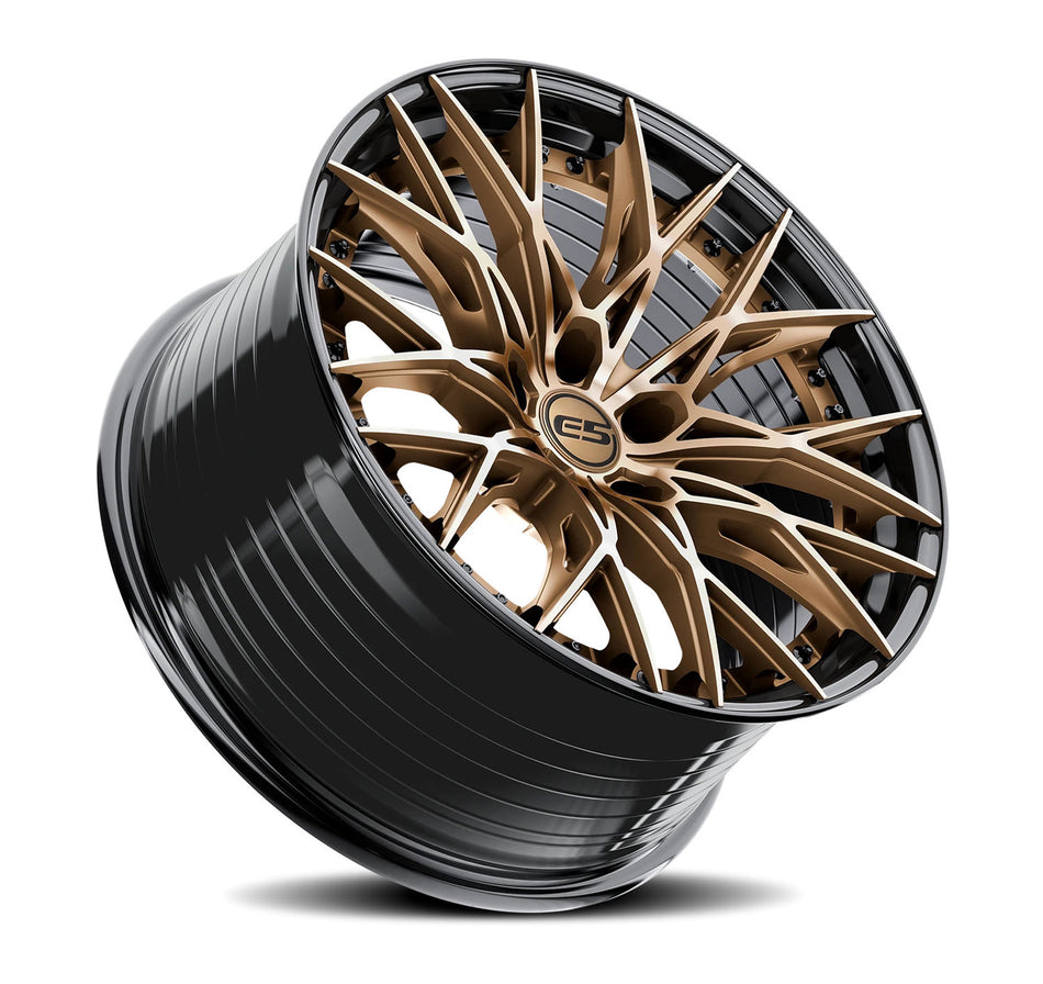 E5 Sebring 2p C8 Corvette 20" Front 21" Rear Wheel and Tire Package - Bronze w/Gloss Black Lip