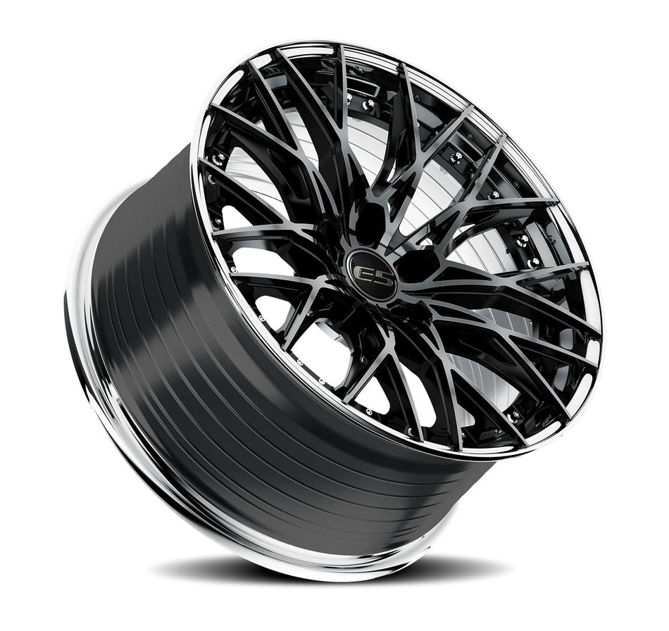 E5 Sebring 2P C8 Corvette Z06 20x10" Front 21x13" Rear Wheel and Tire Package - Gloss Black w/Polished Lip