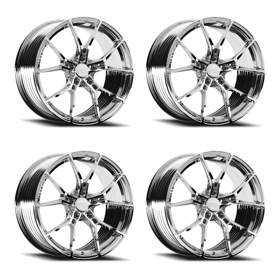 E5 Daytona C7 Stingray Corvette 19" Front 20" Rear Wheel and Tire Package - Chrome