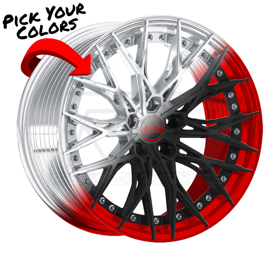 E5 Sebring 2p C8 Corvette 19" Front 20" Rear Wheel and Tire Package - Custom Finish