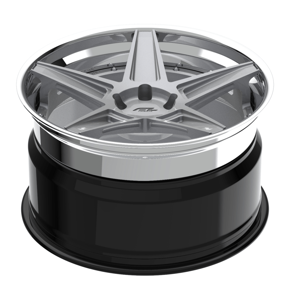 Forgedlite RS3 3pc C8 Corvette 20x9" Front 21x12" Rear Wheel and Tire Package - Silver w/Chrome Lip