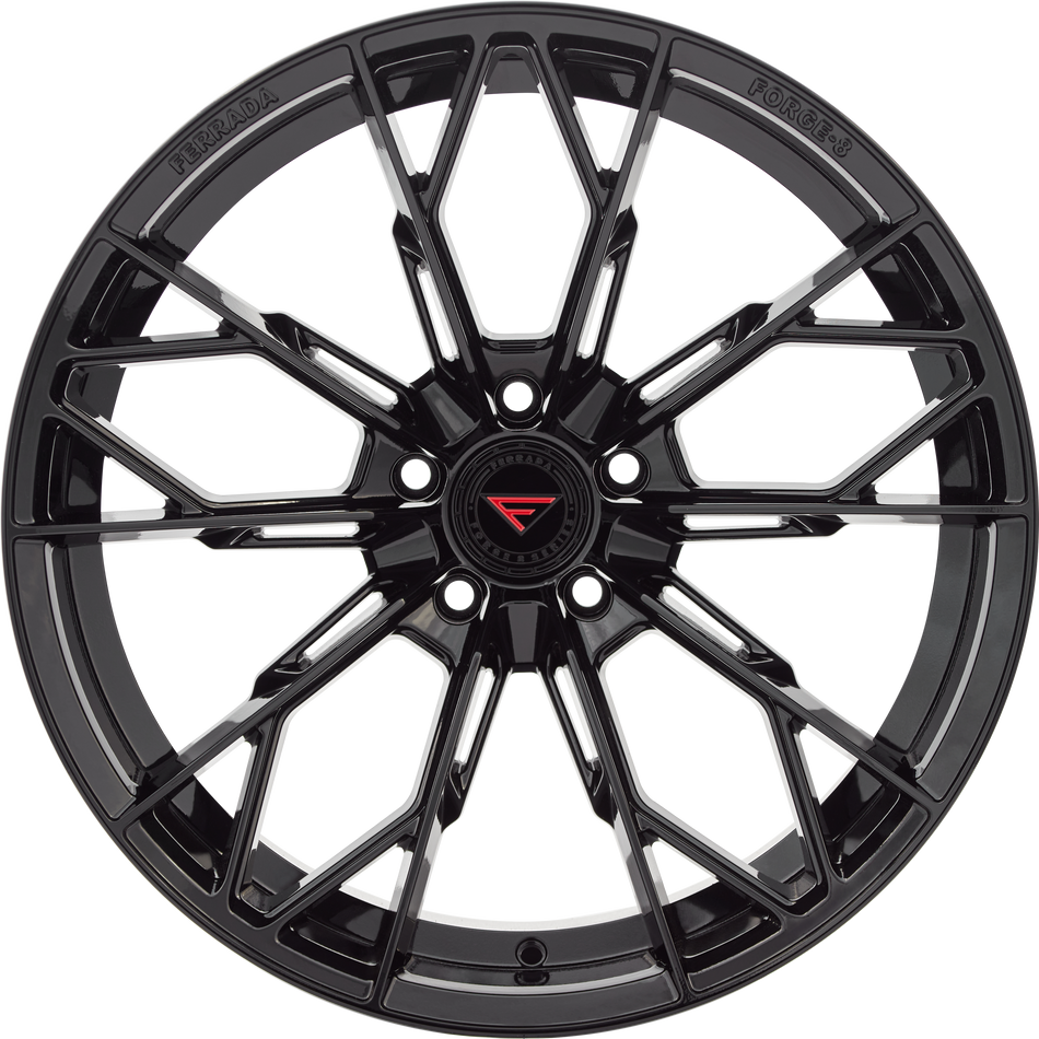 Ferrada FR11 Tesla Model 3 20" Front and Rear Wheel and Tire Package - Obsidian Black