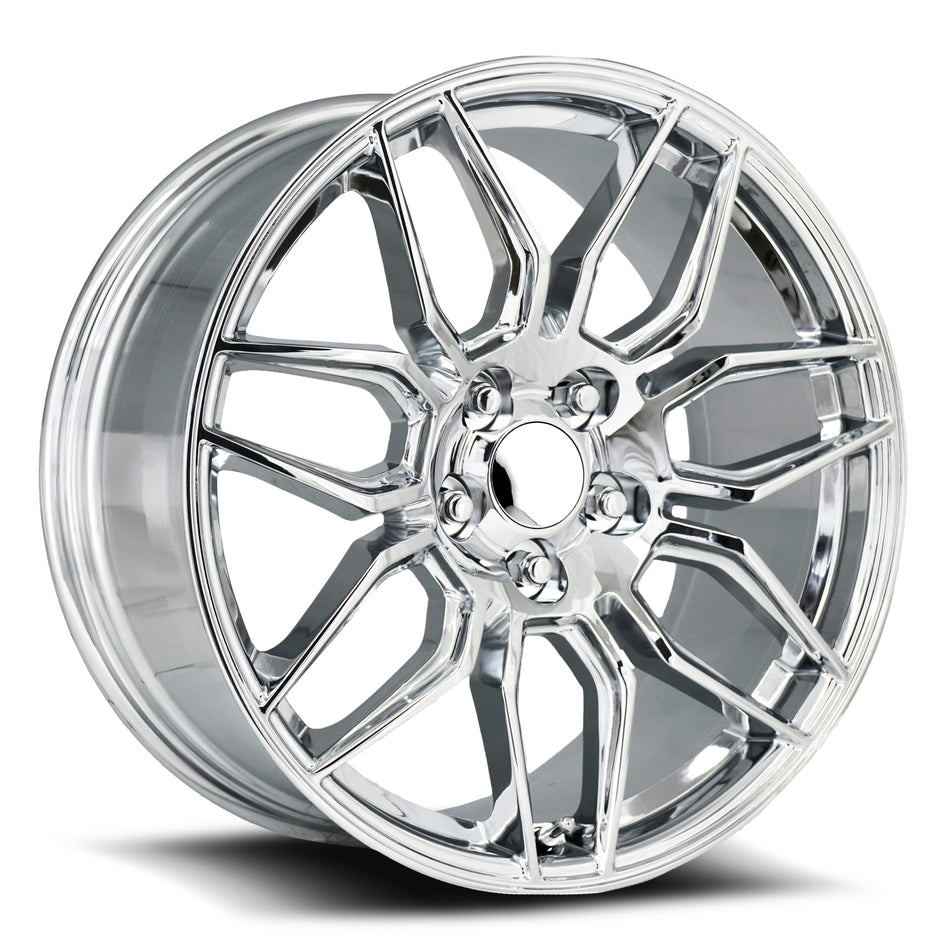 Factory Reproductions FR401F C7 Stingray Corvette 19" Front 20" Rear Wheel and Tire Package - Chrome