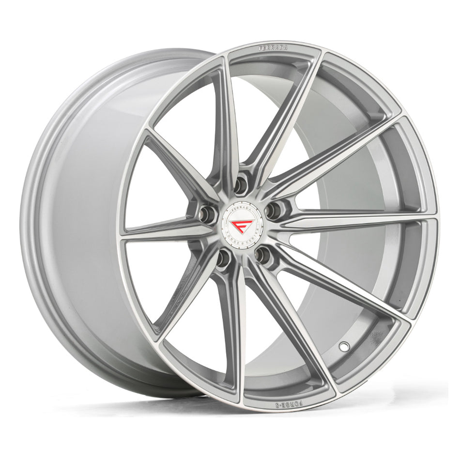 Ferrada FR10 Slingshot 20" Front 22" Rear Wheel and Tire Package - Machine Silver