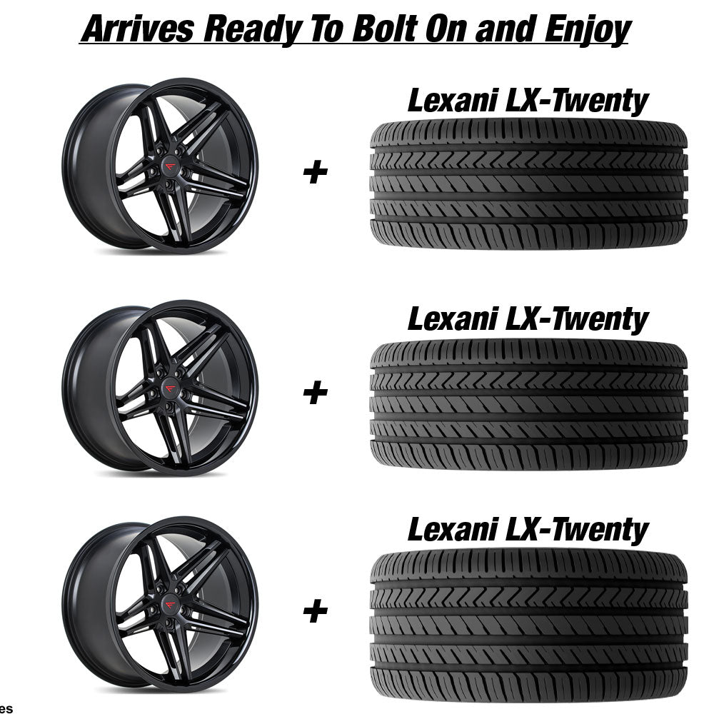 Polaris Slingshot Ferrada CM1 Matte Black w gloss black lip Wheel and Tire Package