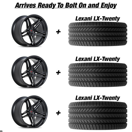 Polaris Slingshot Ferrada CM1 Matte Black w gloss black lip Wheel and Tire Package