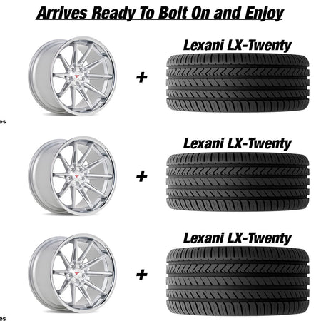 Polaris Slingshot Ferrada CM2 Machine Silver wchrome lip Wheel and Tire Package