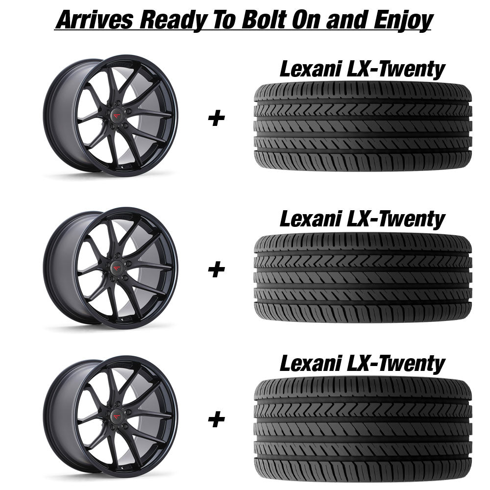 Polaris Slingshot Ferrada FR2 Matte Black wGloss Black Lip Wheel and Tire Package