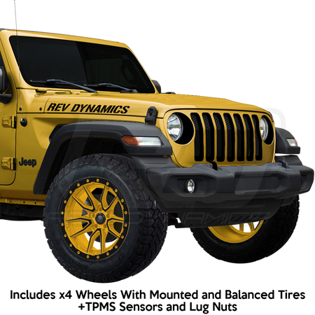 Fuel Rebel-5 Jeep Wrangler JL 20" Wheel and 35" Tire Package - Rev Dynamics