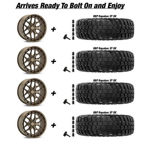 Jeep Gladiator Vossen HFX1 Terra Bronze 20in wheel and RBP Repulsor X/T RX tire package