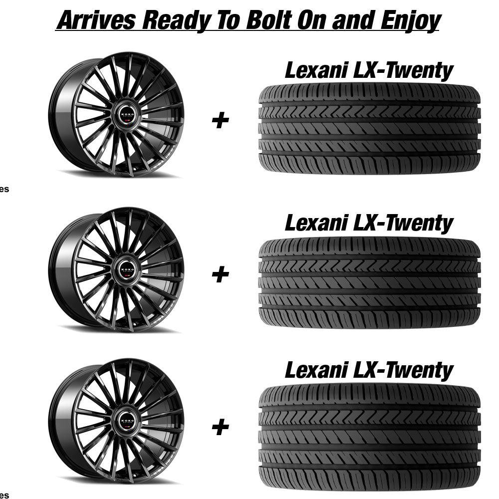 Polaris Slingshot Koko Kuture Urfa Gloss Black Wheel and Tire Package