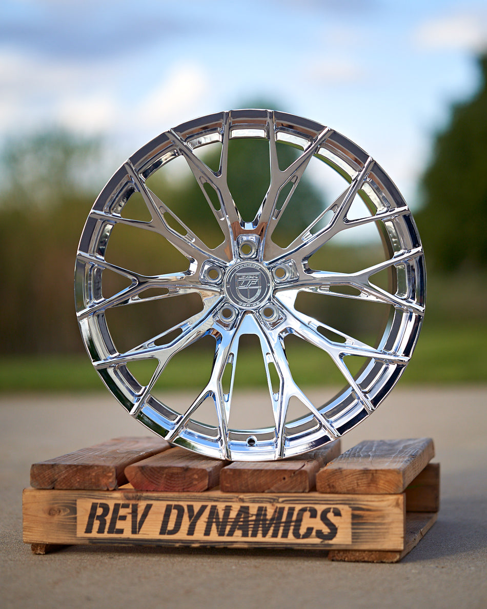 Lexani Aries Forged Monoblock C8 Corvette ZR1 20x10" Front 21x13" Rear Wheel and Tire Package - Chrome