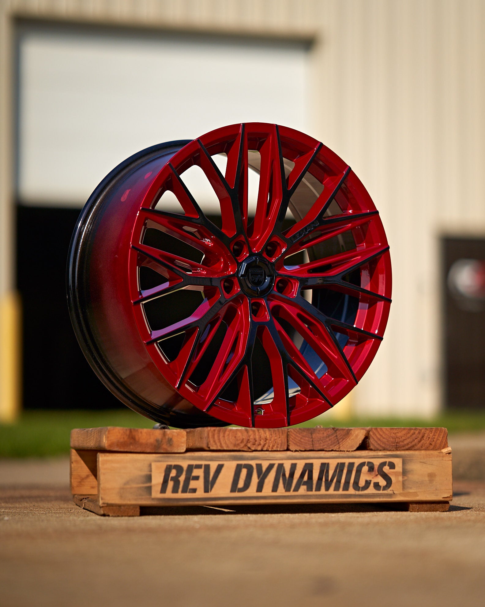 C8 Corvette Stingray 20in 22in Lexani Aries Red Mist and Black Custom powder coated wheel