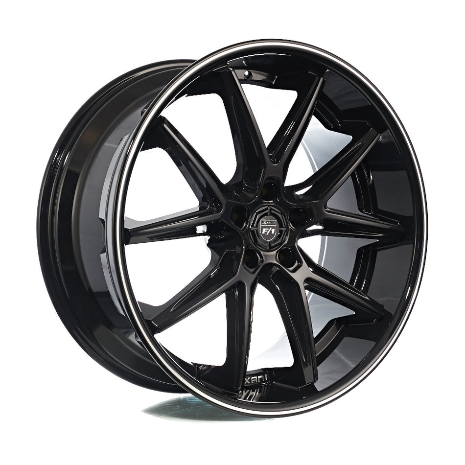 Lexani Circuit C8 Corvette 20x9" Front 22x10.5" Rear Wheel and Tire Package - Gloss Black w/CNC Groove