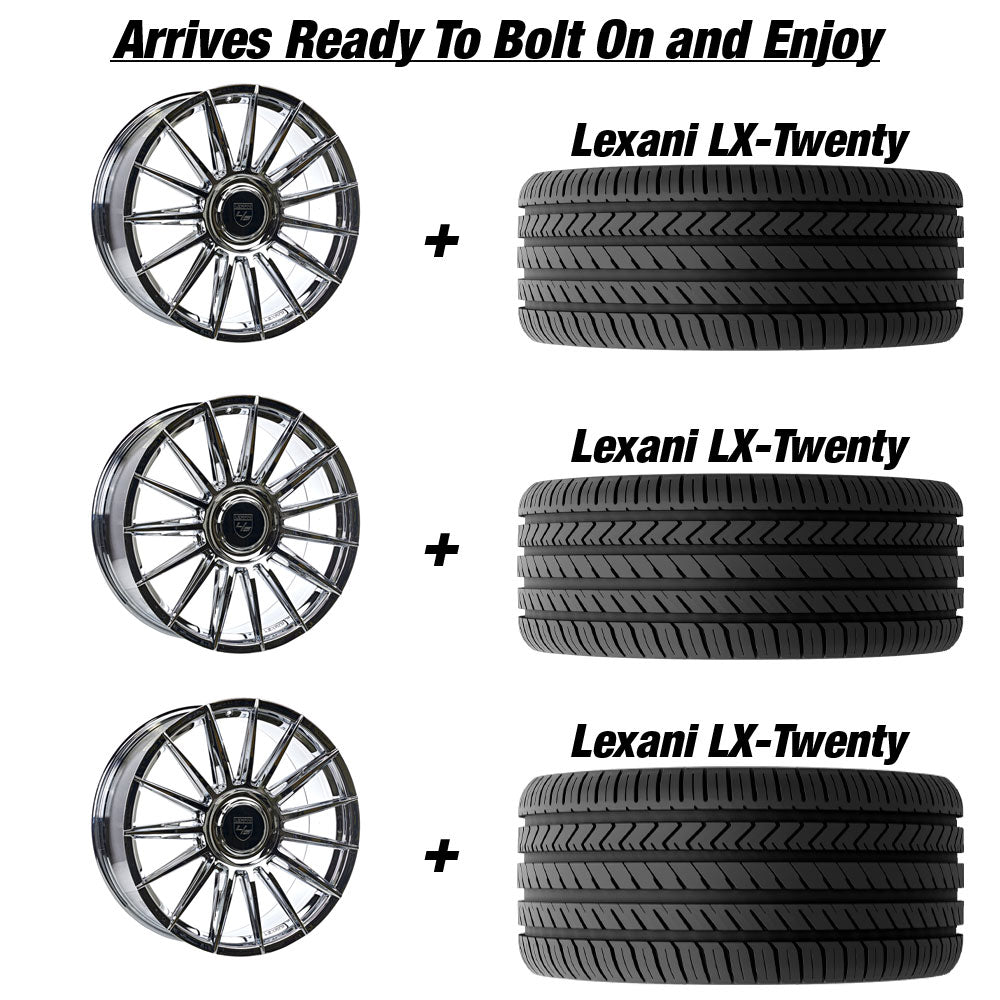Polaris Slingshot Lexani Lotus XL Chrome Wheel and Tire Package