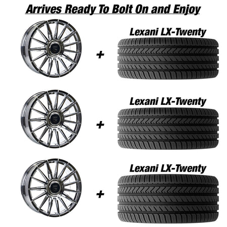 Polaris Slingshot Lexani Lotus XL Chrome Wheel and Tire Package