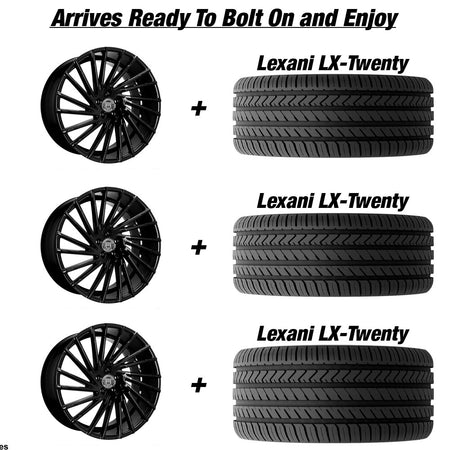 Polaris Slingshot Lexani Wraith Gloss Black Wheel and Tire Package