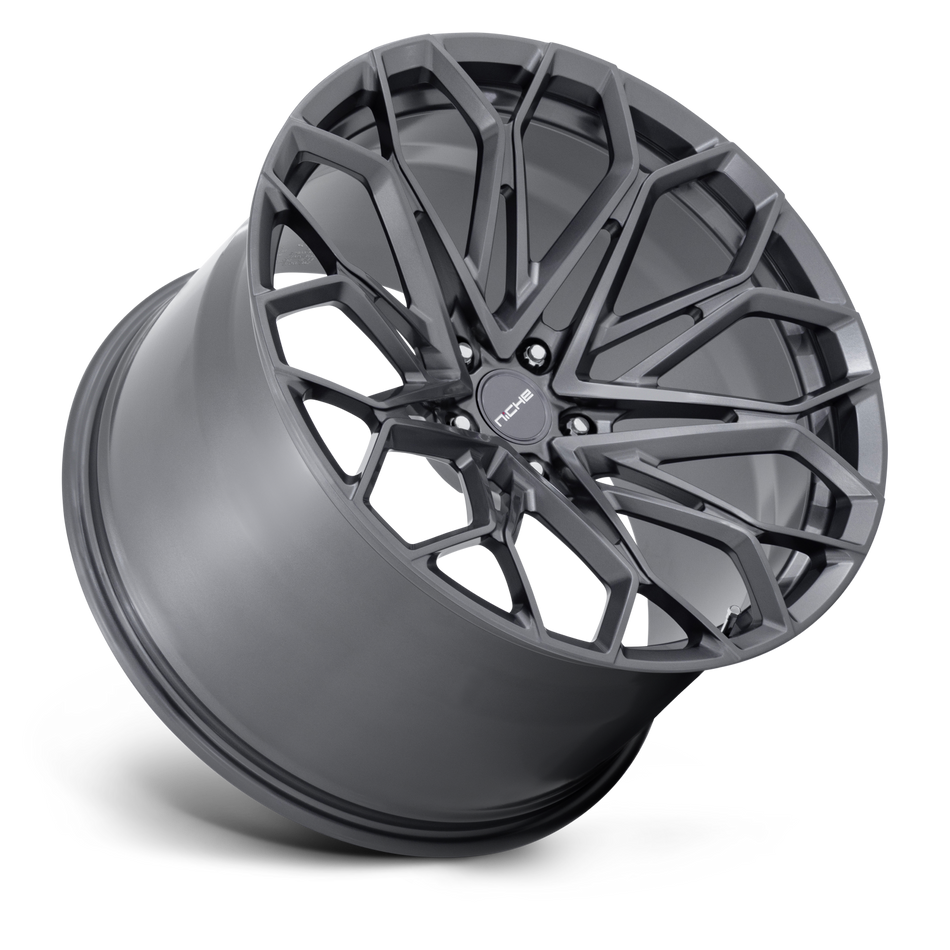 Niche Manta C8 Corvette 20x9" Front 21x12" Rear Wheel and Tire Package - Satin Gunmetal