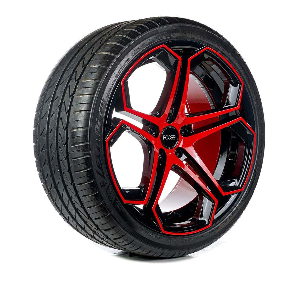 Foose Impala Slingshot 20" Wheel and Tire Package - Indy Red and Black