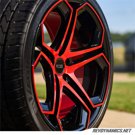 Polaris Slingshot powder coated red and black custom 20in wheel rim