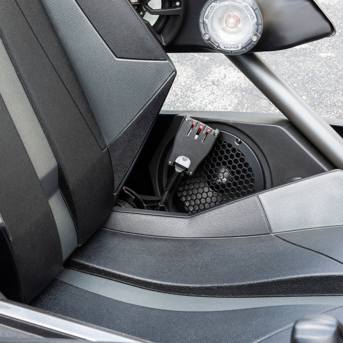 DS18 Polaris Slingshot Side Panel 2 X 6.5" Enclosure With PRO-SM6.2, PRO-GRILL6-MS/BK and ZXI-T1 - Rev Dynamics