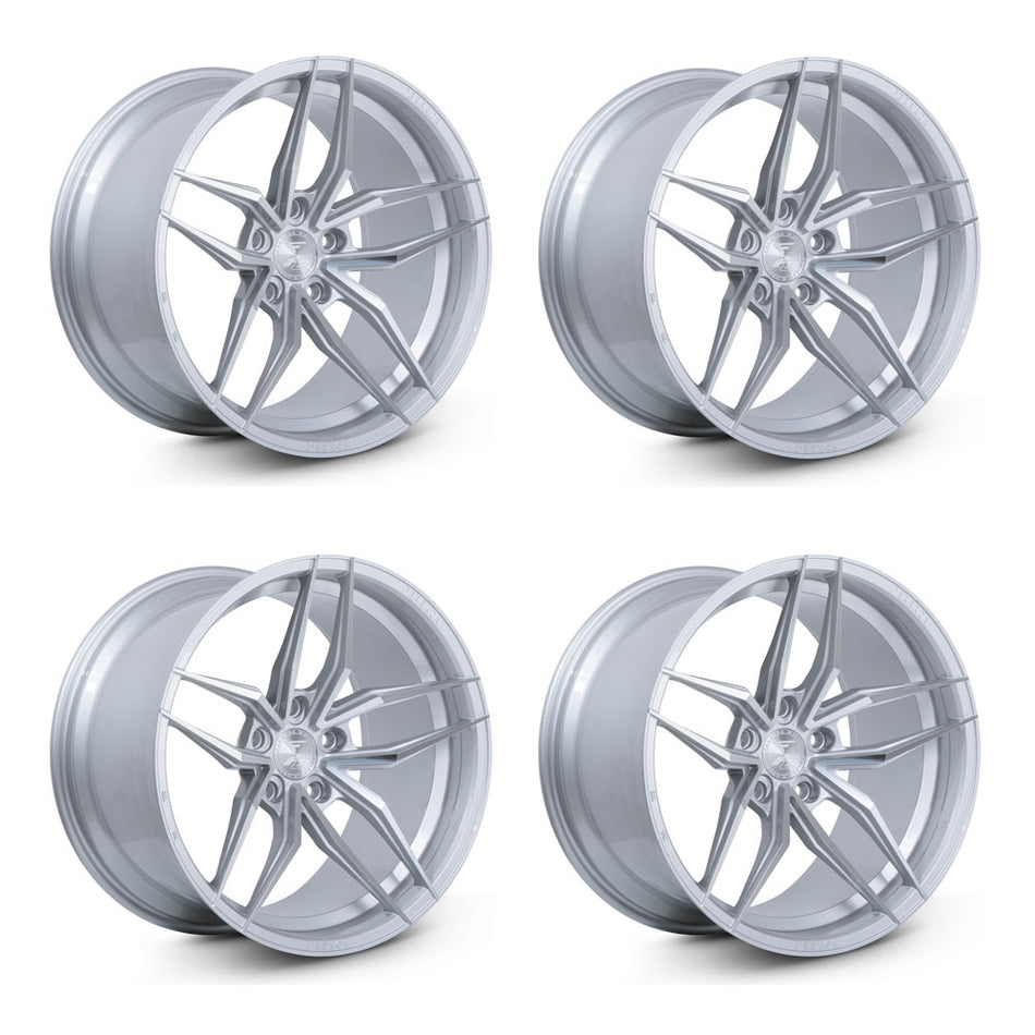 Ferrada FR5 Tesla Model 3 20" Front and Rear Wheel and Tire Package - Machine Silver