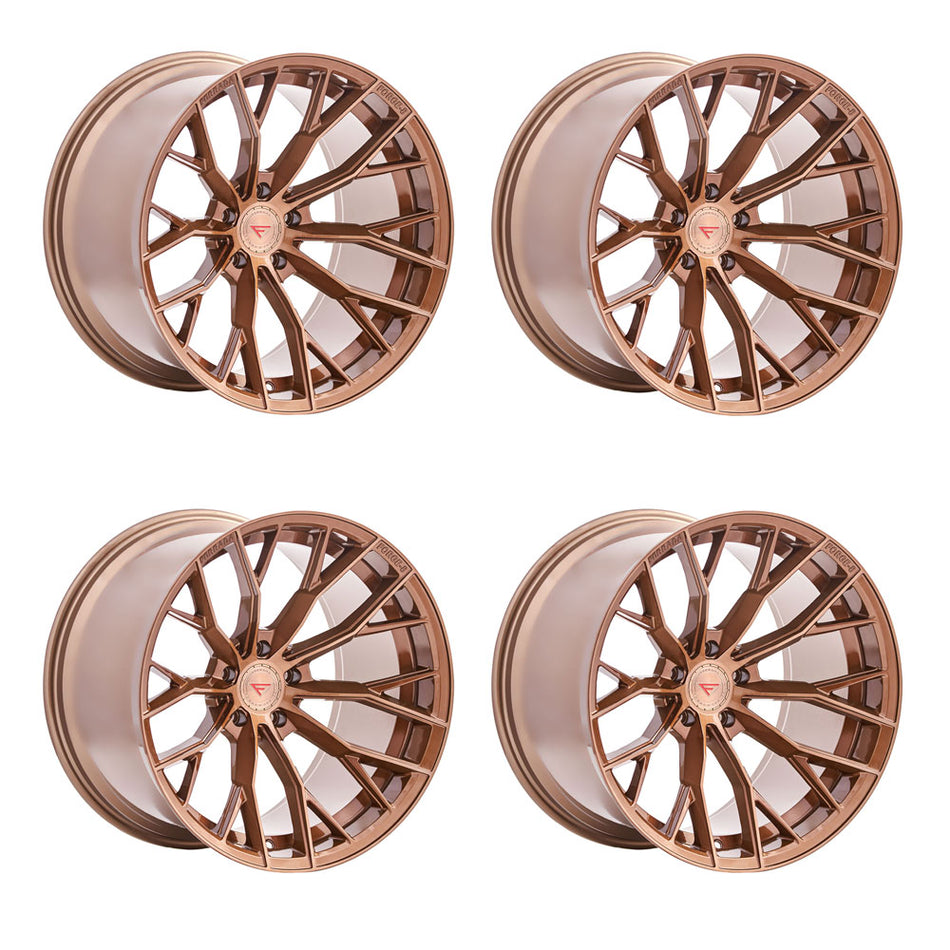 Ferrada FR9 Tesla Model 3 20" Front and Rear Wheel and Tire Package - Brushed Cobre