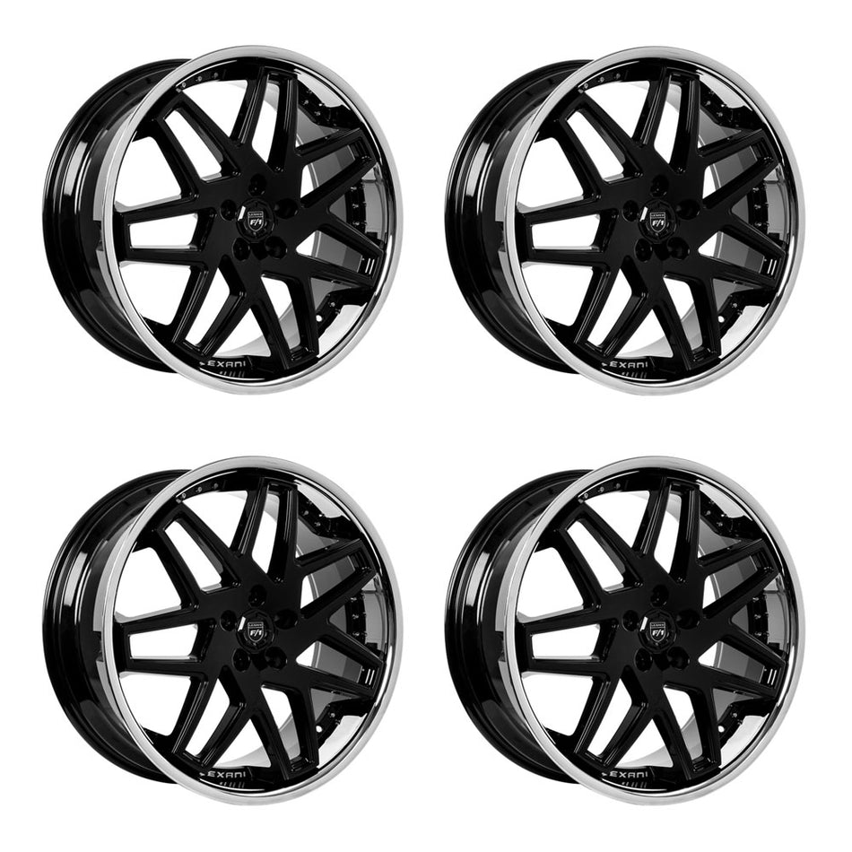 Tesla Model 3 Lexani Nova Gloss Black wStainless Lip 20in wheel package