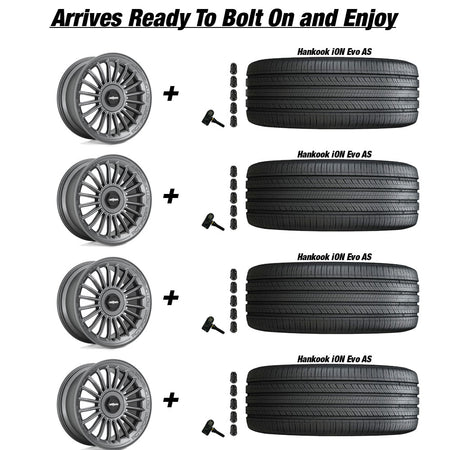Tesla Model 3 Rotiform BUC-M Matte Anthracite 19 wheel and Hankook iON Evo AS tire package