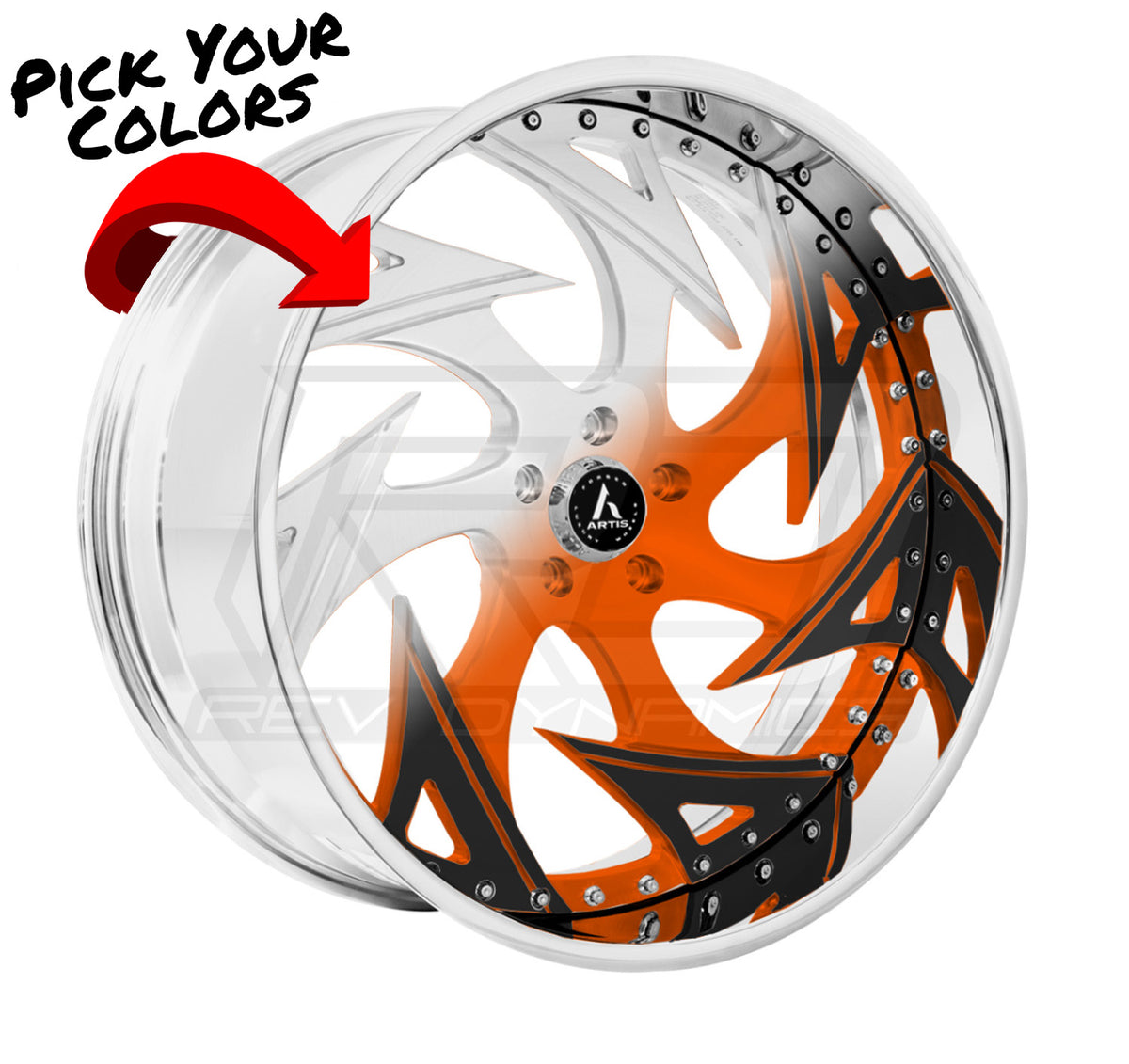 Artis Atomic Slingshot 22" Wheel and Tire Package Pick your colors