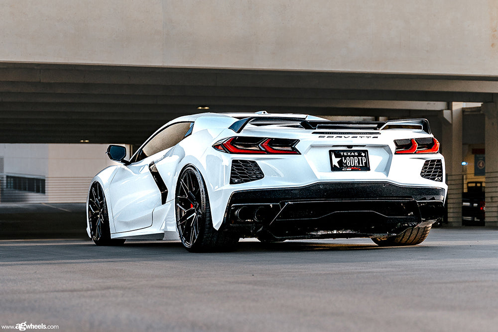 C8 Corvette with Avant Garde m520r wheels concave flush fitment