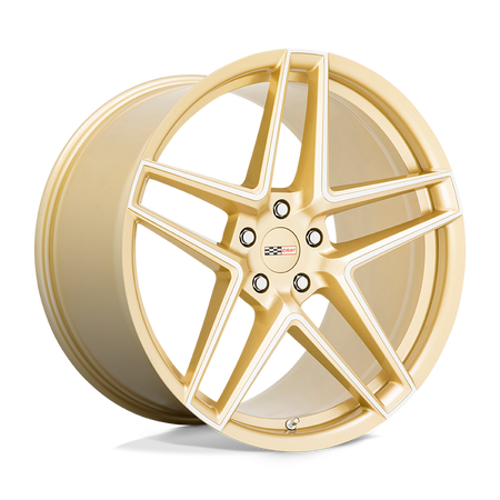 C8 Corvette Wheels Cray White and Gold Panthera 