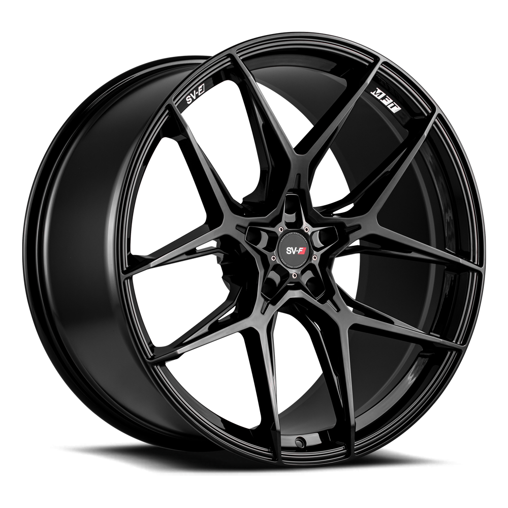 Corvette C8 Gloss Black Savini SV-F5 Wheel and Tire Package